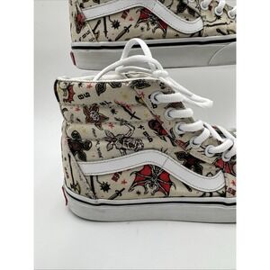 Vans X Stranger Thigs White  Sk8 Hi Top Skater Shoes Mens 6.5 Women 8